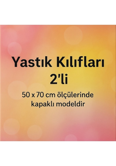Lionas Desenli Pamuklu Kalpli Desen Yastık Kılıfı 2 Adet 50 X 70 Cm Mor