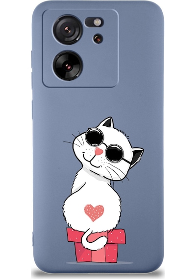 Xiaomi Mi 13t Pro İle Uyumlu Coolcat Tasarımlı Petrol Lansman Kılıf Çok Renkli