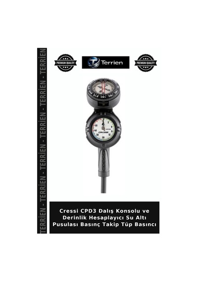 Cressi Cpd3 Dalış Konsolu Ve Derinlik Hesaplayıcı Su Altı Pusulası Basınç Takip Tüp Basıncı