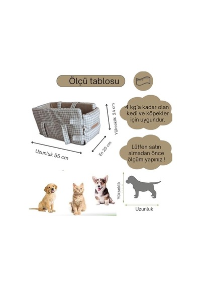 3 Fonksiyonlu Konsol Taşıma Çantası-köpek Araba Koltuğu-köpek Yatağı-evde Dışarda Arabada Bej Kazayağı