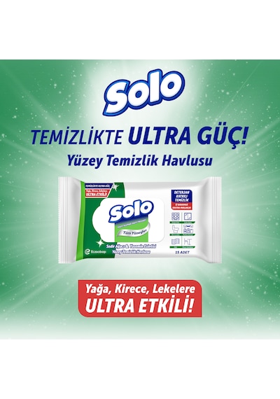 Solo Ultra Güç Sedir Ağacı&yasemin Esintisi Seyahat Boy Yüzey Temizlik Havlusu 6'lı 90 Yaprak Beyaz
