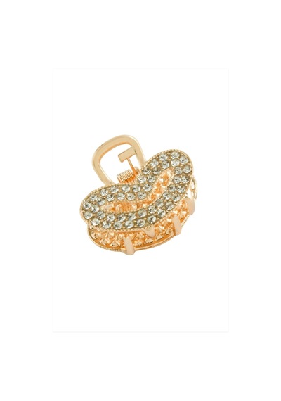 Kalp Taşlı Minik Metal Mandal Toka 2,5 Cm Çok Renkli