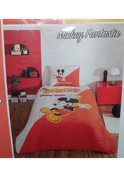 Özdilek Lisanslı Kapitoneli %100 Pamuk Mickey Funtastic Krem Pembe
