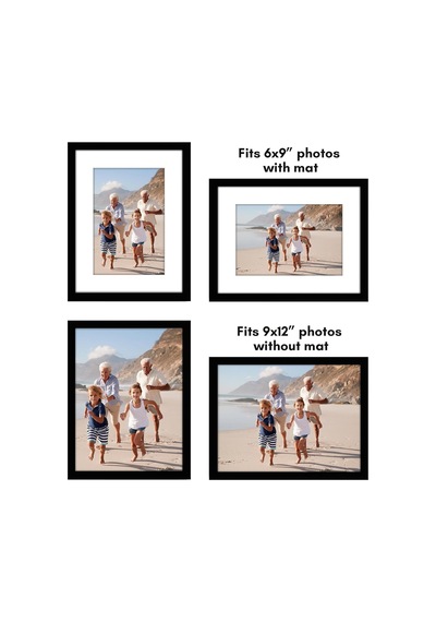 Americanflat 23x30 Cm Resim Çerçevesi Siyah Set, Mat İle 15x23 Cm Veya Matsız 23x30 Cm, Pleksiglas Kapaklı Kolaj Çe