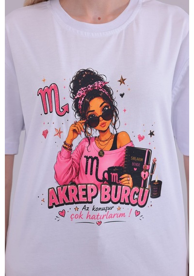 Akrep Burcu T-shirt Beyaz