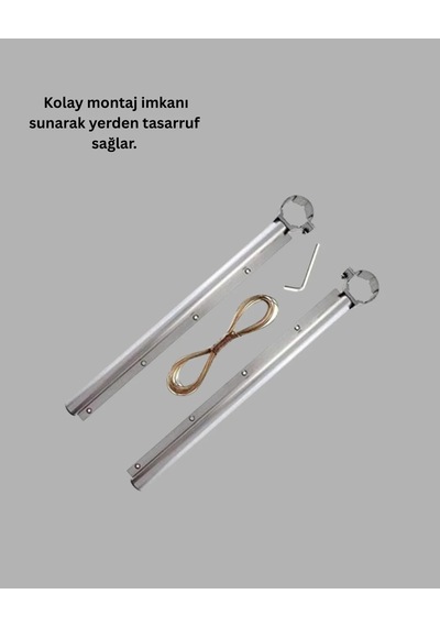 25x60 Cm Çamaşır Askılığı Kare Balkon Demiri İçin Dayanıklı Tasarım Antrasit Melanj