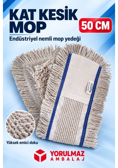 50 Cm Kat Kesik Mop Endüstriyel Nemli Mop Yedeği Yüksek Emici Zemin Temizlik Bezi