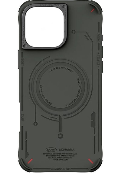 Apple iPhone 16 Pro Max Uyumlu Kılıf Magsafe Özellikli Metal Kamera Çerçeveli Skinarma Mecha Serisi Olive