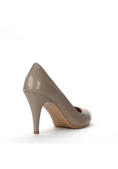 Kadın Bej İnce Topuklu Deri Stiletto