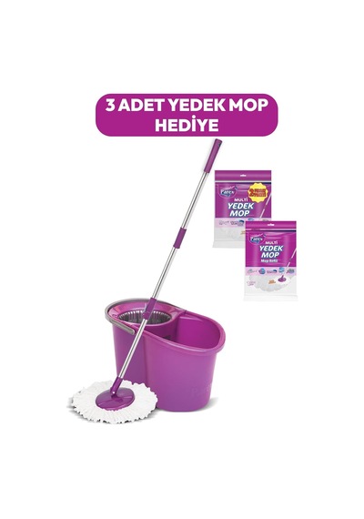 Parex Tornado Otomatik Temizlik Seti Ve 3'lü Yedek Mop Paketi