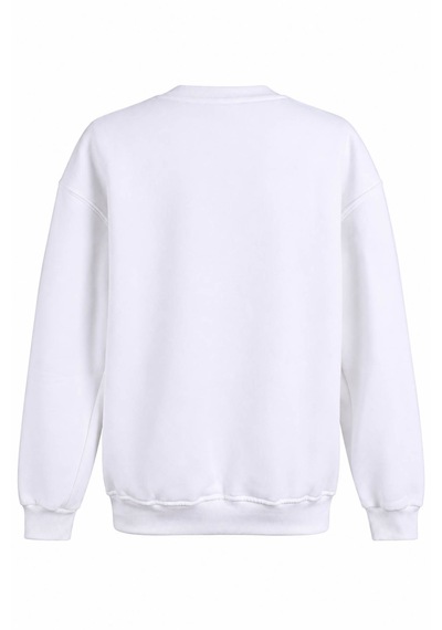 Trender O Yaka 3 İp Ekru Kadın Sweatshirt 27kdt1000011