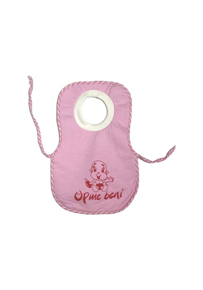 Öpme Beni Baskılı Bebek Mama Önlüğü Pembe