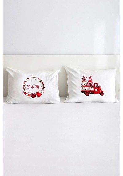 Love Aşk Pamuklu Çift Kişilik 50x70 cm Yastık Kılıfı Seti
