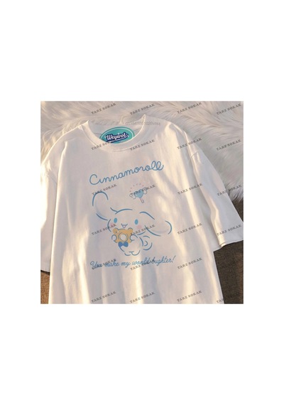 Tarzsokak Sanrio Cinnamoroll Kısa Kollu Giysi Beyaz