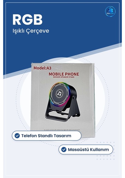 Bluetooth Hoparlör Kablosuz Mobil Telefon Standlı Rgb Işıklı Masa