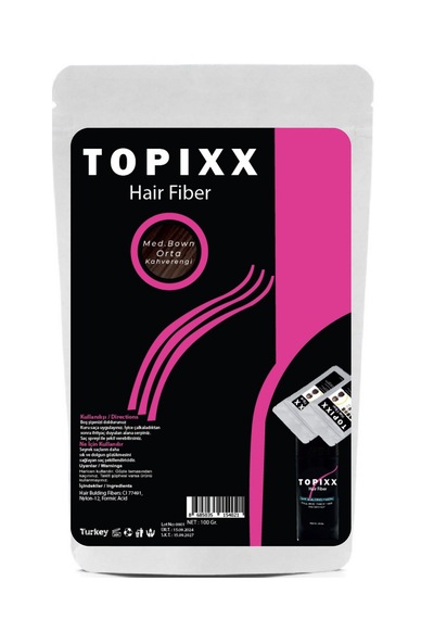 Topixx Hair Fiber 100 Gr. Saç Tozu Orta Kahve/med Brown Topik Ekonomik Boy