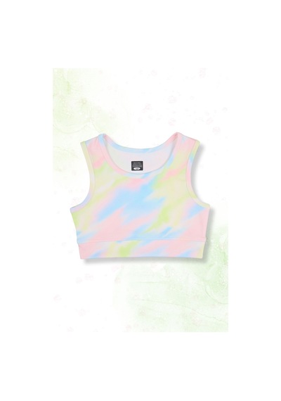 Beniizle Batik Desenli Şort Etekli Crop Kız Çocuk Sporcu Takım Yeşil