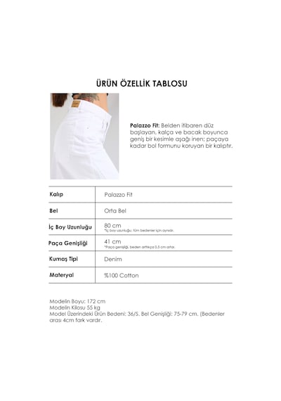 Itsbasic Kadın Beyaz T-5s6-2 Palazzo Fit Orta Bel Paça Parlak Taş Detaylı Özel Tasarım Denim Jean Beyaz Kot Renk Itsbasic Kadın Beyaz T-5s6-2 Palazzo Fit Orta Bel Paça Parlak Taş Detaylı Özel Tasarım Denim Jean Beyaz Kot Renk