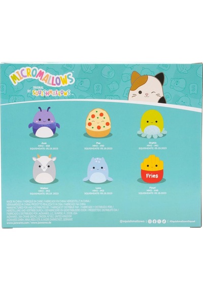 Micromallows Squishmallows Mini Yumuşak Peluş Oyuncak 6 Lı Figür Seti - 6 Cm - Model - 4 Çok Renkli