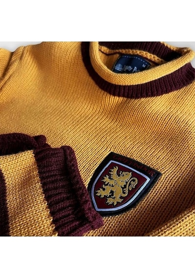 Harry Potter Gryffindor Quidditch Kazak Lisanslı Warner Bros Bordo Sarı Unisex - Xs Beden