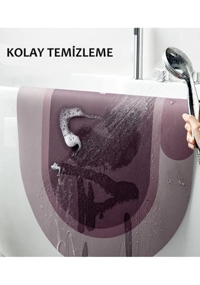 Süper Su Emici Kaymaz Tabanlı Paspas Paspası Oval Diatomit Paspas Süper Emici Paspas Oval 60x39cm Çok Renkli
