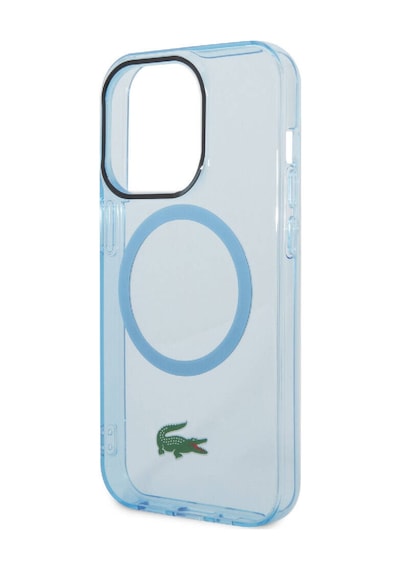 Apple Uyumlu  iPhone 15 Pro Kılıf Lacoste Lisanslı Magsafe Özellikli Transparan Timsah Logo