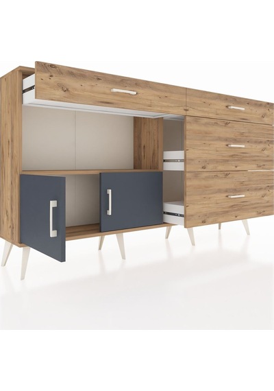 Arges Konsol Tek Raflı 4 Çekmeceli 2 Kapaklı 176x30x99 Çam-antras Çam-antrasit/çam Arges Konsol Tek Raflı 4 Çekmeceli 2 Kapaklı 176x30x99 Çam-antras Çam-antrasit/çam
