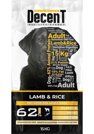 Decent Premium Kuzu Etli Yetişkin Köpek Maması 15 Kg 283-10001.06