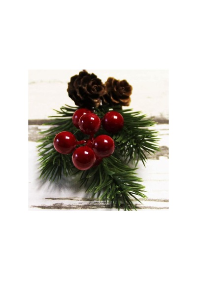 4 Adet Çam Kozalaklı Kokina Red Berry Yılbaşı Süsü Diğer