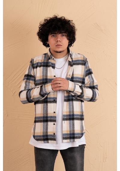 Mugi Slim Fit Ekoseli Erkek Oduncu Gömlek