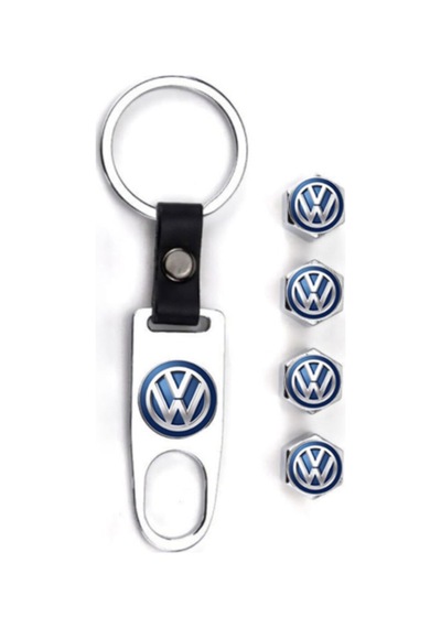 Volkswagen Transporter Paslanmaz Çelik Sibop Kapağı Ve Anahtarlık Krom-mavi