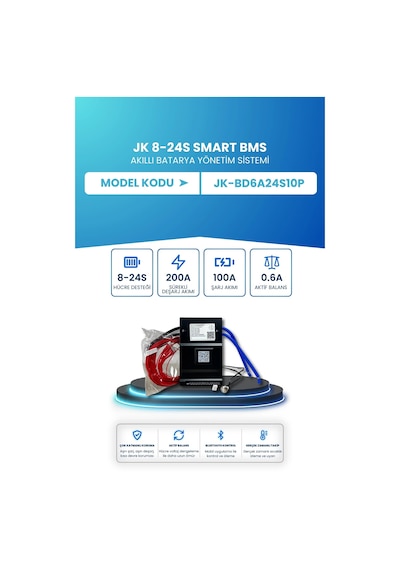Jk Smart Bms Akıllı Batarya Yönetim Sistemi 8 24s 200a 0.6a Aktif Balans Jk-bd6a24s10p