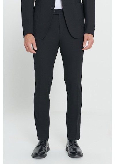 Altınyıldız Collectıon Erkek Sıyah Slim Fit Dar Kesim Mono Yaka Yünlü Takım Elbise Siyah