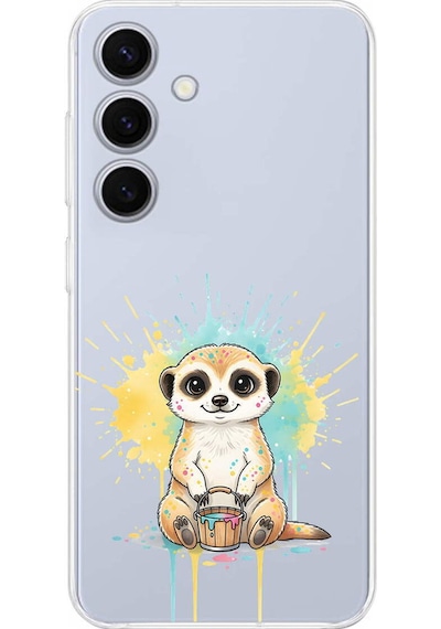 Samsung Galaxy S25 Fe İle Uyumlu Splash Mirket Tasarımlı Şeffaf Silikon Kılıf Şeffaf