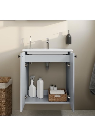 Shift T20 81003 Kapaklı Lavabo Dolabı, Kül Gri, 60 Cm