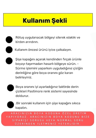Piano Black Parlak Siyah - Fırçalı Kutuda Rötuş Boyası 30ml.