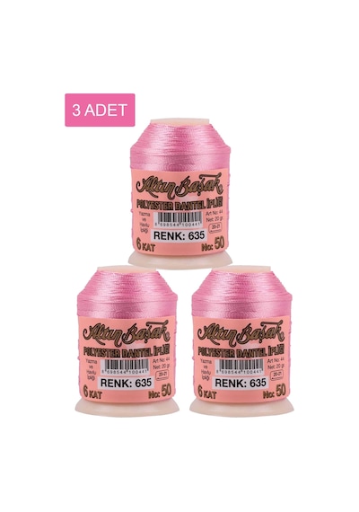 3 Adet Altınbaşak Oya Ve Dantel İpi 20 Gr - Royaleks - No: 635
