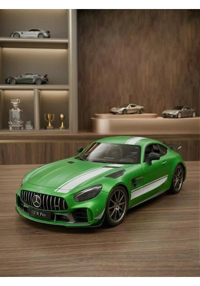 Uzaktan Kumandalı Işıklı Şarjlı 2.4ghz Mercedes-benz Amg Gt R Pro 1:12 Ölçekli Dev Oyuncak Araba Yeşil