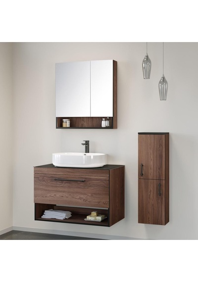Orka Knidos 90 Cm Mdf Navaro Banyo Dolabı Takımı Ve Boy Dolabı Beyaz