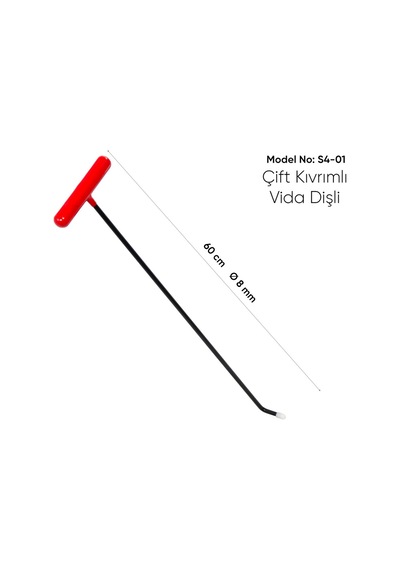 60 Cm 8 Mm Çap Çift Kıvrımlı Vida Diş Uçlu Boyasız Göçük Düzeltme Çubuğu - S4-01, Pdr Çubuk