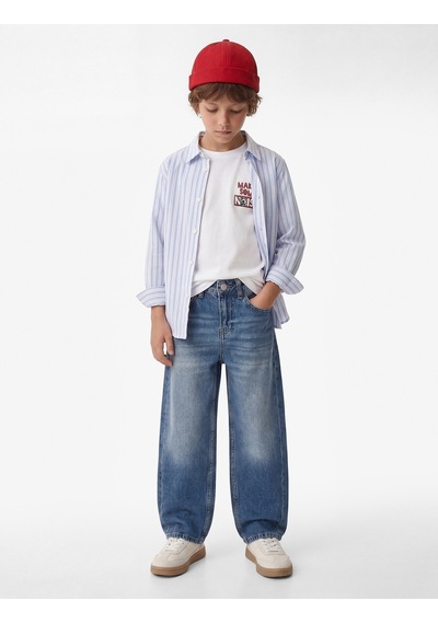 Koton Pamuklu Cepli Rahat Kesim Denim Pantolon Orta İndigo 7wkb40011td