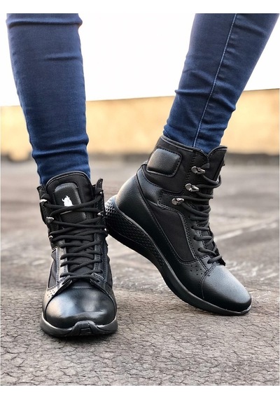 Ba0600 Bağcıklı Siyah Boksör Unisex Spor Postal Bot