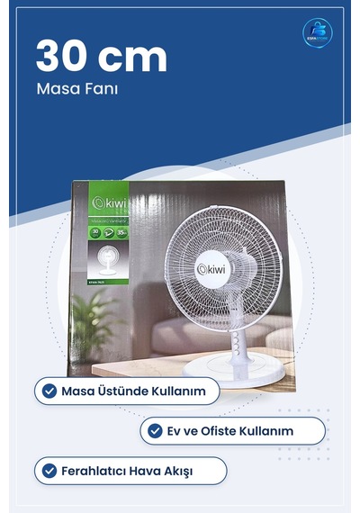 Masaüstü Vantilatör 30 Cm Ev Ve Ofis Kullanımına Uygun Pratik Yer
