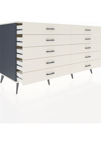 Kronos Konsol 10 Çekmeceli 176x59x99 Antrasit-aytaşı Antrasit-aytaşı