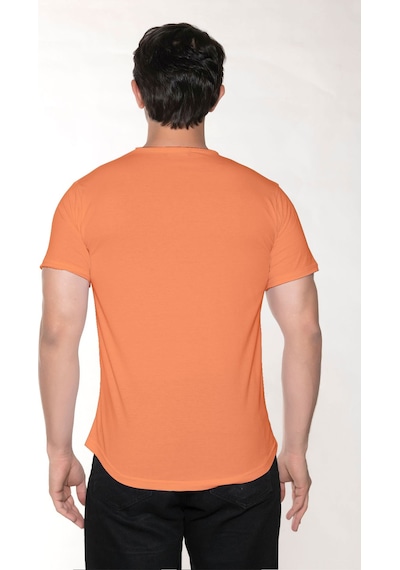 Black Horn Erkek Geniş Yaka %100 Pamuk Salaş T-shirt Somon