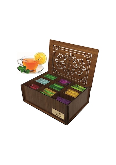 Çay Kutusu, Teabox 9 Bölme 45 Adet Bitki Ve Meyve Çayı Çok Renkli