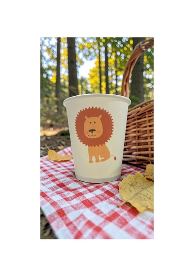 Hayvan-orman-amazon-zoo Doğumgünü Parti Aslan Temalı Tek Kullanımlık 7 Oz 50 Adet Karton Bardak 1