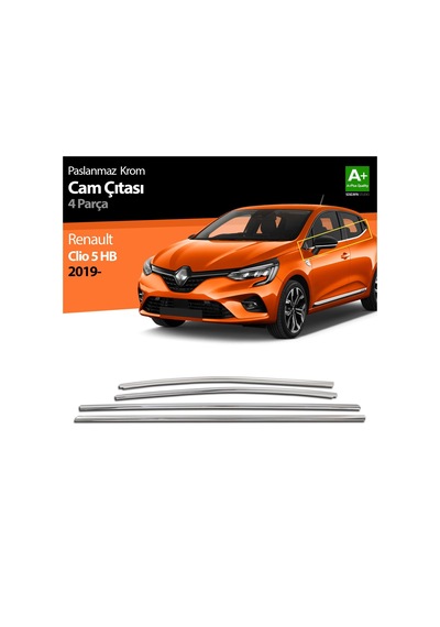 S-Dizayn  Renault Clio 5 Krom Cam Çıtası 4 Prç 2019 Ve Üzeri