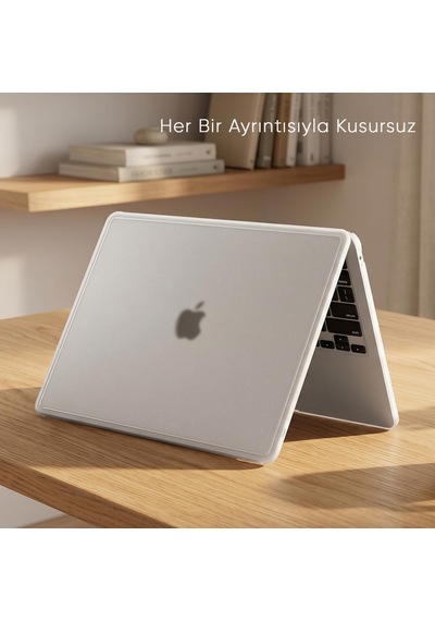 Macbook Air M5/m4/m3/m2 13.6 İnç İle Uyumlu Mat Kılıf Köşe Korumalı Ve Şeffaf Çizgi Detaylı Tasarım 2026/2025/2024/2023/2022 A3449 - A3240 - A3113 - A2681 Şeffaf Belirtilmemiş