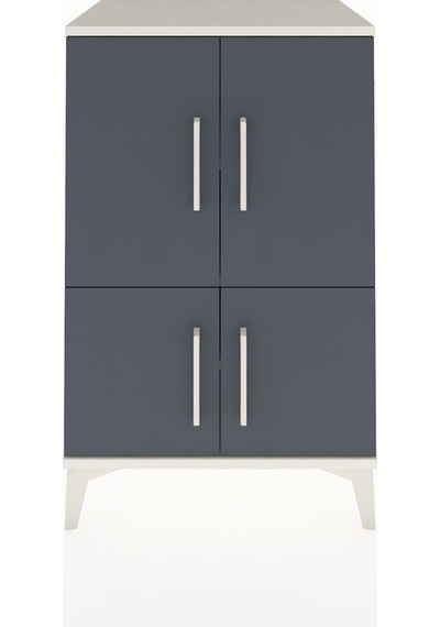 Hyperion Komodin 3 Raflı 4 Kapaklı 60x44x96 Aytaşı-antrasit Aytaşı